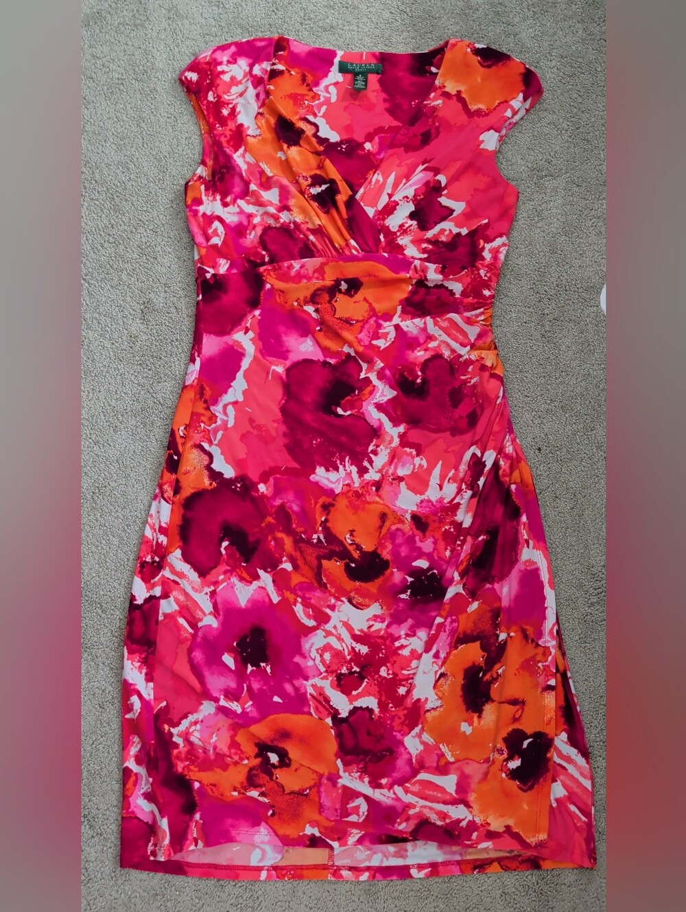 hot pink and orange floral dress Lauren Ralph Lauren | Dresses | Lauren Ralph Lauren Fauxwrap Midi Polo Collar